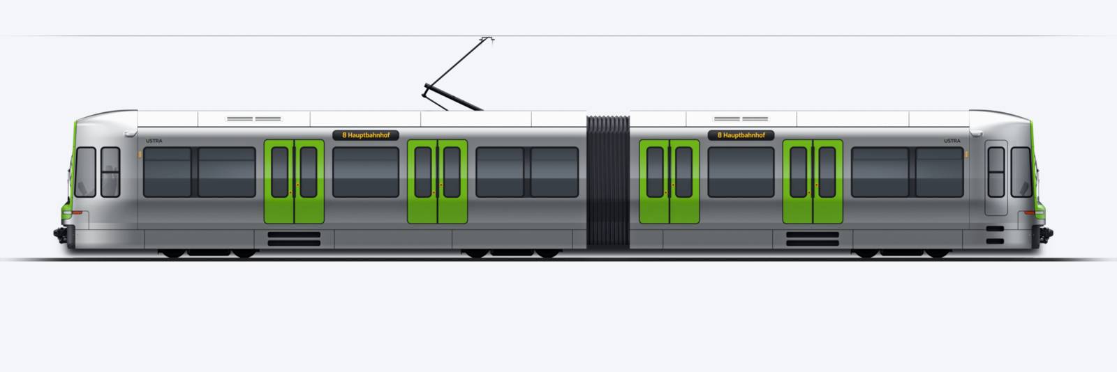Grafik eines Stadtbahnwagens